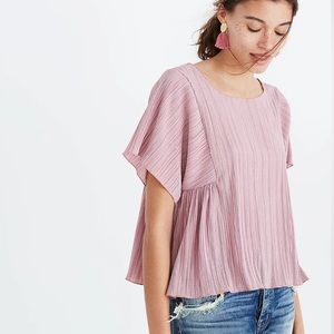Madewell Micropleat Top Mauve XS